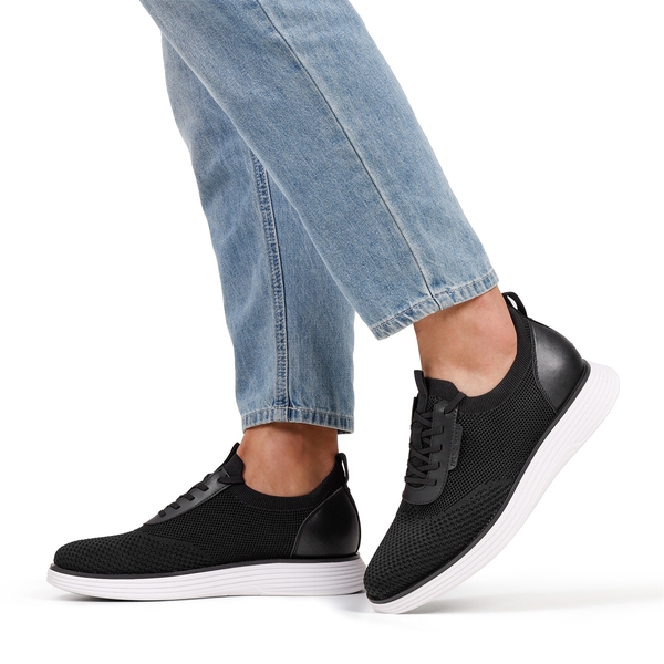 [MaxFlex SuiteBreeze+] Men's Breathable Oxford Knit Sneakers - BLACK-WHITE - 1
